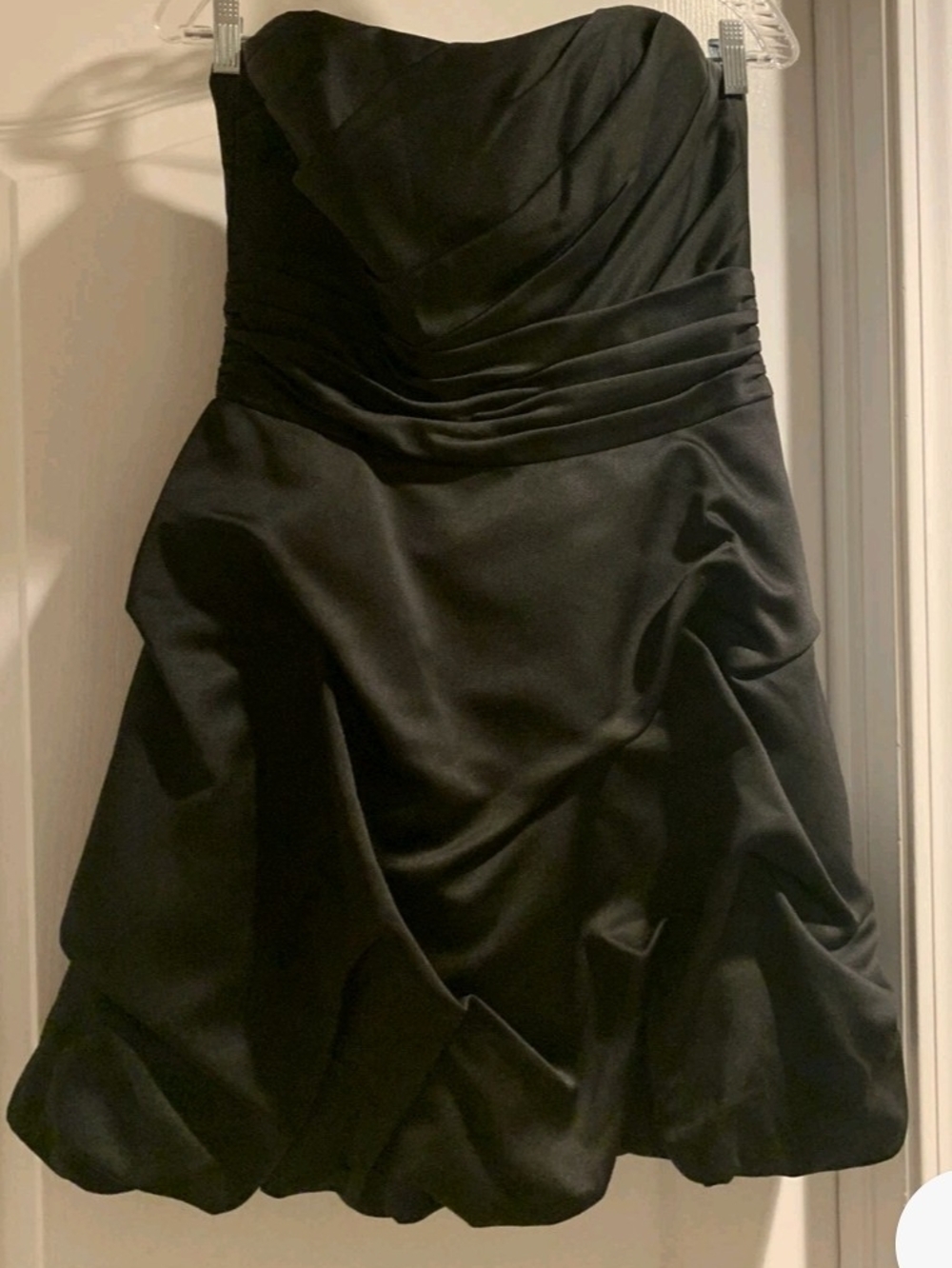 NWT Strapless Black Cocktail Dress with Pleated Waist Size 20 SATIN